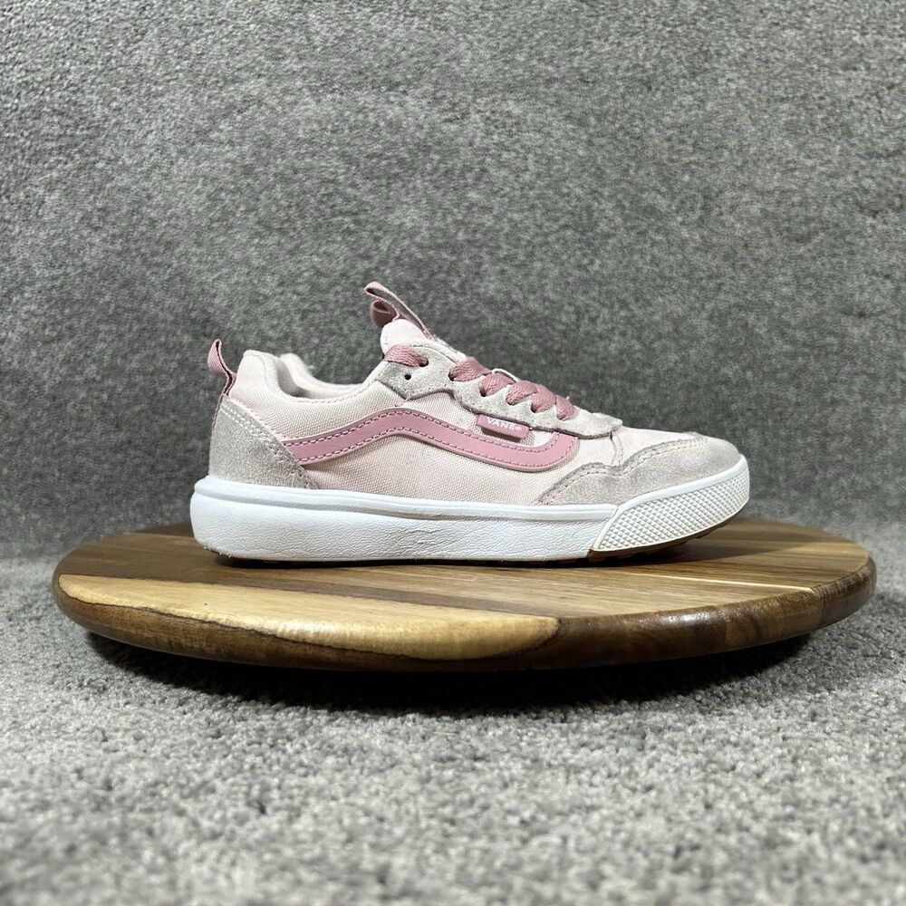 Vans Range EXP Girls Size 2 Pink Suede Athletic Outdoor Running Shoes Used